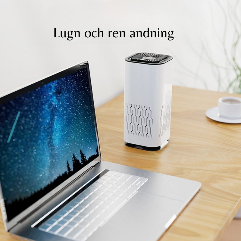 Bärbar Luftrenare med Negativ Jonisering – För Bil, Hem & Kontor